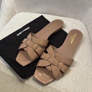 Authentic Saint Laurent Tribute Mules in Patent Leather – Size 39